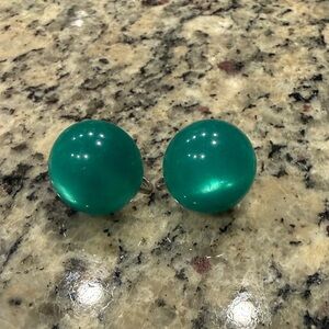 Vintage green Sphere Earrings